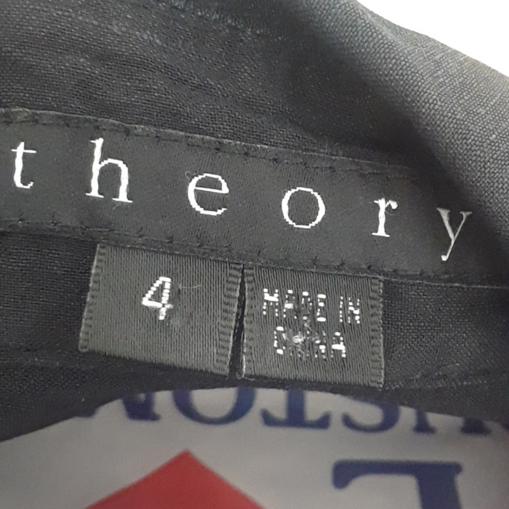 Theory Linen Blend Button Down Blazer - image 2